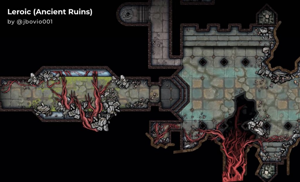 Map of ancient ruins from the DUNGEONFOG map gallery